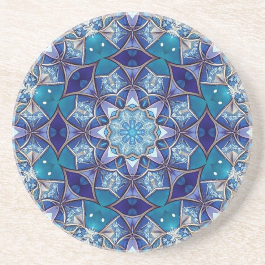 Dessous De Verre En Grès Sous-verre décoratif en grès bleu (Devant)