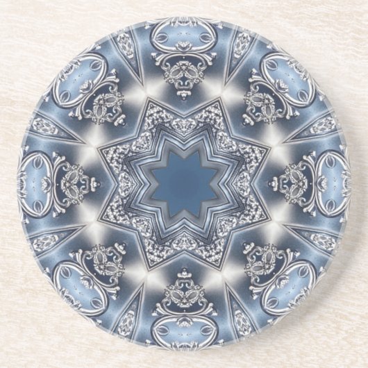 Dessous De Verre En Grès Sous-verre décoratif en grès bleu (Devant)