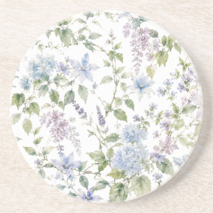 Dessous De Verre En Grès Sous-verre en grès à motif de fleur sauvage bleue