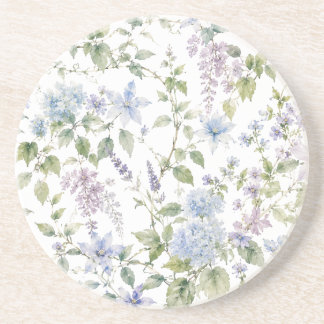 Dessous De Verre En Grès Sous-verre en grès à motif de fleur sauvage bleue