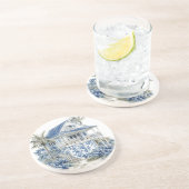 Dessous De Verre En Grès Sous-verre en grès chinoiserie (Côté)
