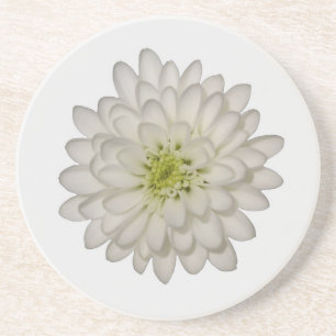 Dessous De Verre En Grès Sous-verre en grès Chrysanthème blanc