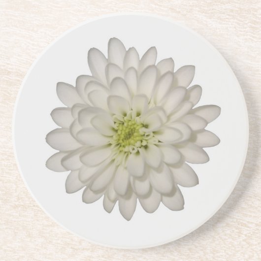 Dessous De Verre En Grès Sous-verre en grès Chrysanthème blanc (Devant)