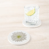 Dessous De Verre En Grès Sous-verre en grès Chrysanthème blanc (Côté)