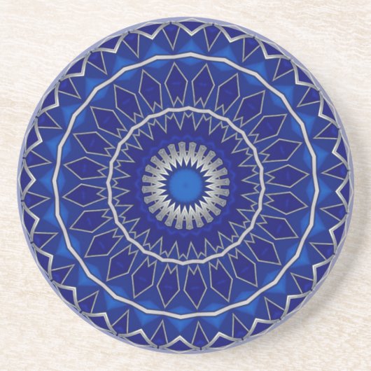 Dessous De Verre En Grès Sous-verre en grès décoratif bleu (Devant)