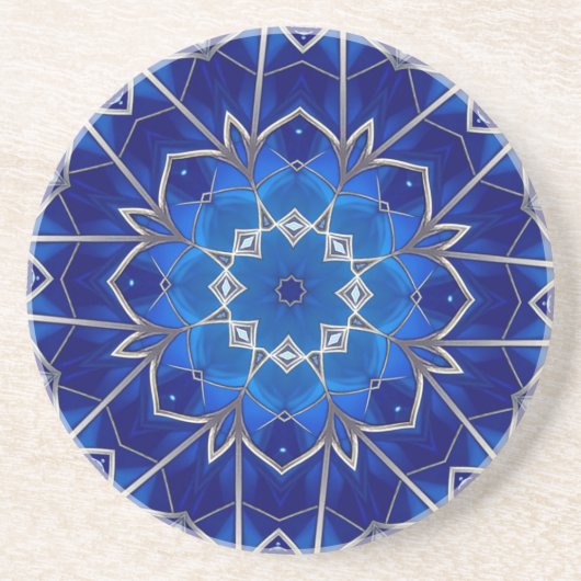 Dessous De Verre En Grès Sous-verre en grès décoratif bleu (Devant)