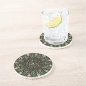 Dessous De Verre En Grès Sous-verre en grès décoratif vert (Côté)