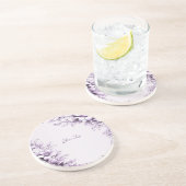 Dessous De Verre En Grès Sous-verre en grès Fleurs Violettes Élégantes (Côté)