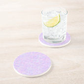 Dessous De Verre En Grès Sous-verre en grès pastel marbré rose (Côté)