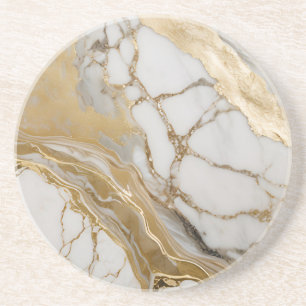 Dessous De Verre En Grès Sous-verre en papier rustique en marbre blanc simp