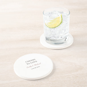 Dessous De Verre En Grès Sous-verres de mariage À la santé de l'amour Cad
