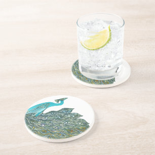 Dessous De Verre En Grès Sous-verres Paon Vintage