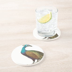 Dessous De Verre En Grès Sous-verres Paon Vintage
