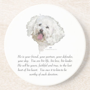 Dessous De Verre En Grès Souvenir, chien mâle