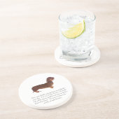 Dessous De Verre En Grès Souvenir de teckel - mâle (Côté)