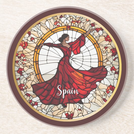 Dessous De Verre En Grès Souvenir de vacances en Espagne (Devant)