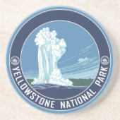 Dessous De Verre En Grès Souvenir du parc national de Yellowstone (Devant)