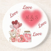 Dessous De Verre En Grès Sparkling Heart Love Coaster (Devant)