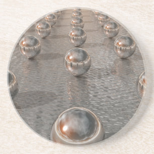 Dessous De Verre En Grès Sphères d'argent