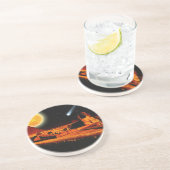 Dessous De Verre En Grès Sphinx & Lune sur égyptienne Giza Pyramides Cadeau (Côté)