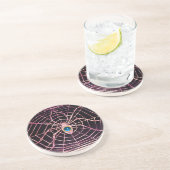 Dessous De Verre En Grès SPIDER ET WEB Bleu Sapphire Noir (Côté)