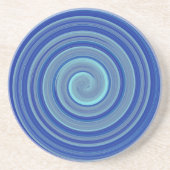 Dessous De Verre En Grès spirale bleue et turquoise (Devant)