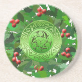 Dessous De Verre En Grès Spirale celtique avec Holly (Devant)