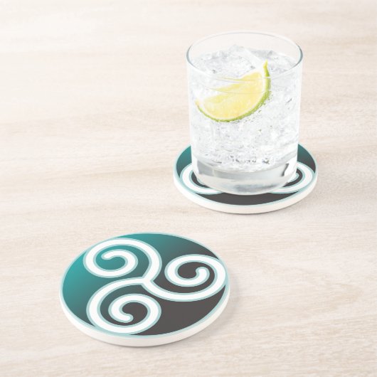 Dessous De Verre En Grès Spirale de Celtic de Triskele (Côté)