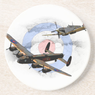 Dessous De Verre En Grès Spitfire et Lancaster
