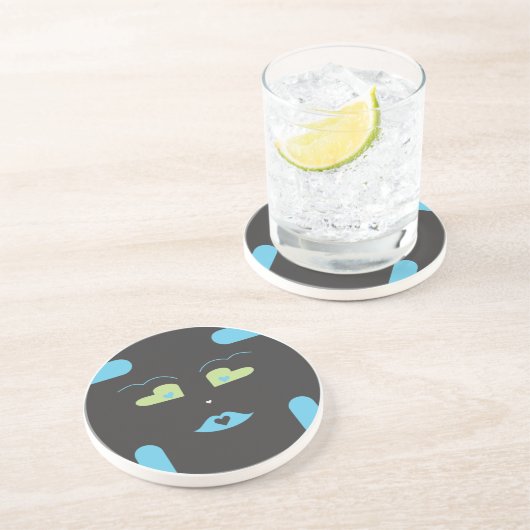 Dessous De Verre En Grès Sponap noir Coaster.ai (Côté)