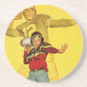 Dessous De Verre En Grès Sport vintage, le garçon comme futur quart-arrière