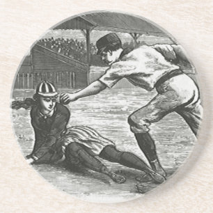 Dessous De Verre En Grès Sports vintages, équipes victoriennes de baseball 