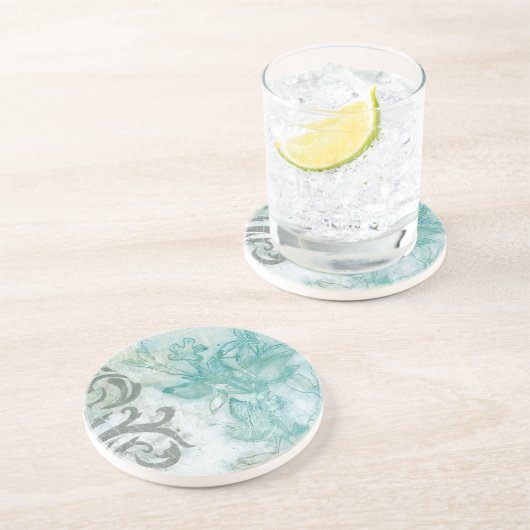 Dessous De Verre En Grès Spray de fleurs II (Côté)