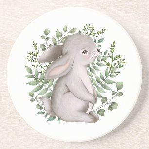 Dessous De Verre En Grès Spring Bunny Forest Rabbit Woodland Greenery Coast
