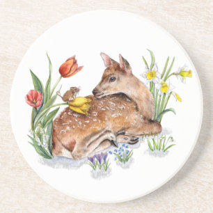 Dessous De Verre En Grès Spring Deer