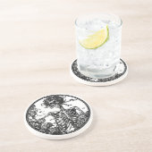 Dessous De Verre En Grès Squelette et pain Rose (Côté)