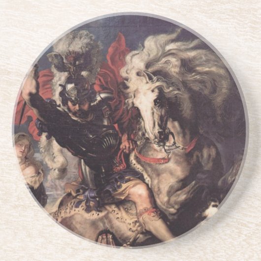 Dessous De Verre En Grès St George combattant le dragon (Devant)