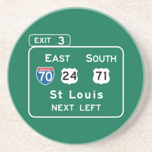 Dessous De Verre En Grès St Louis, panneau routier de MOIS