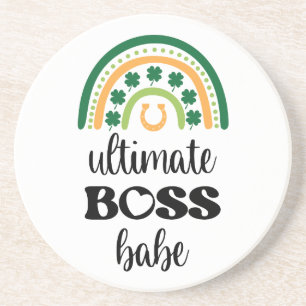 Dessous De Verre En Grès St Patrick's Day Irlandais Ultimate Boss Babe Rain