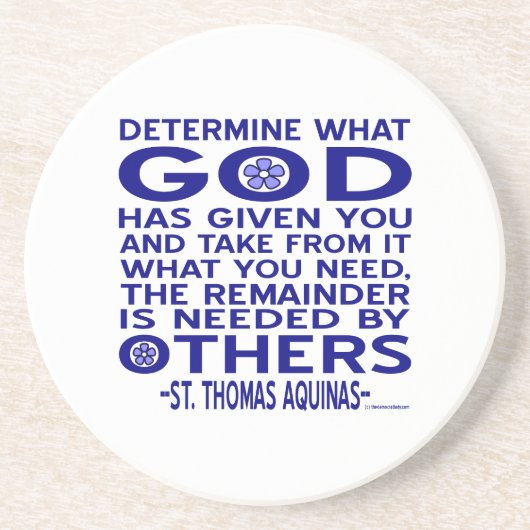 Dessous De Verre En Grès St. Thomas Aquinas Quote (Devant)