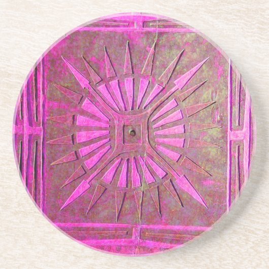 Dessous De Verre En Grès STAR DU MATIN, violet rose (Devant)