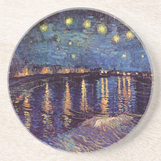 Dessous De Verre En Grès Starry Night Over the Rhone par Vincent van Gogh (Devant)