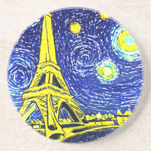 Dessous De Verre En Grès Starry Night Paris France