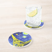 Dessous De Verre En Grès Starry Night Paris France (Côté)