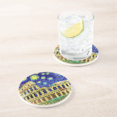 Dessous De Verre En Grès Starry Night Rome Italie (Côté)