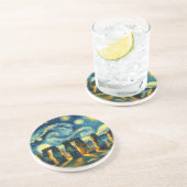 Dessous De Verre En Grès Starry Night Stonehenge (Côté)