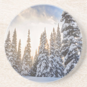 Dessous De Verre En Grès Station de ski de Crystal Mountain, près de Mt Ra