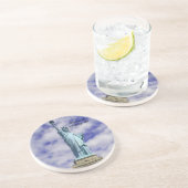 Dessous De Verre En Grès Statue de la Liberté, Ellis Island, New York (Côté)