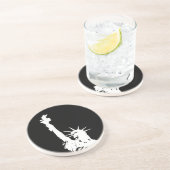 Dessous De Verre En Grès Statue de la liberté Silhouette (Côté)