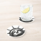 Dessous De Verre En Grès Statue noire et blanche de la Liberté (Côté)